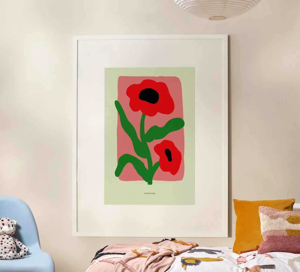 Poppies II poster con telaio in plastica da Studio One