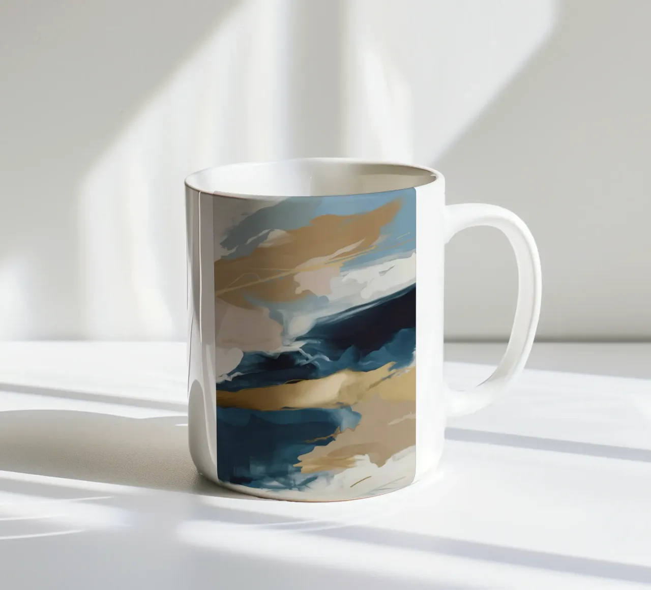Azure Gold Fusion Keramik Tasse von Monarch Arc