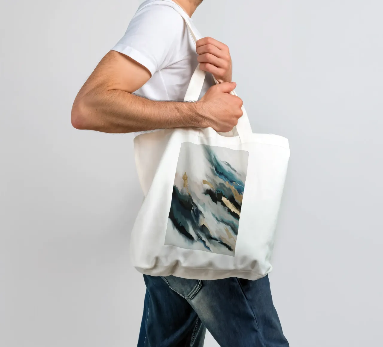 Aqua Flow Dynamics tote bag by Monarch Arc