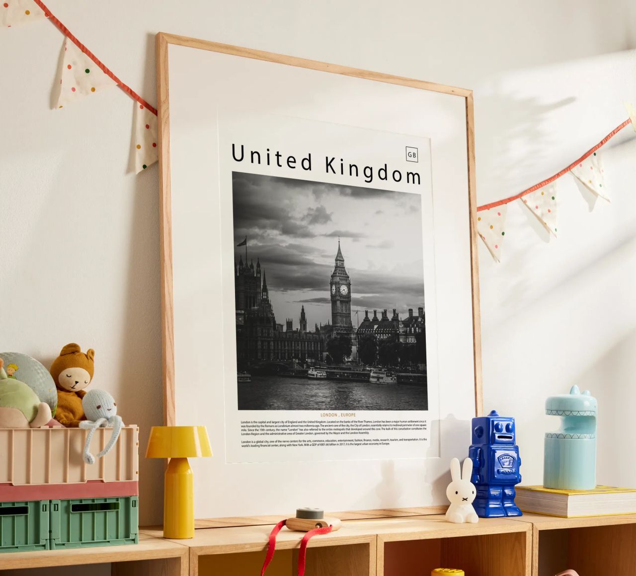 Wandkunst aus London, Vereinigtes Königreich Poster von world in frame