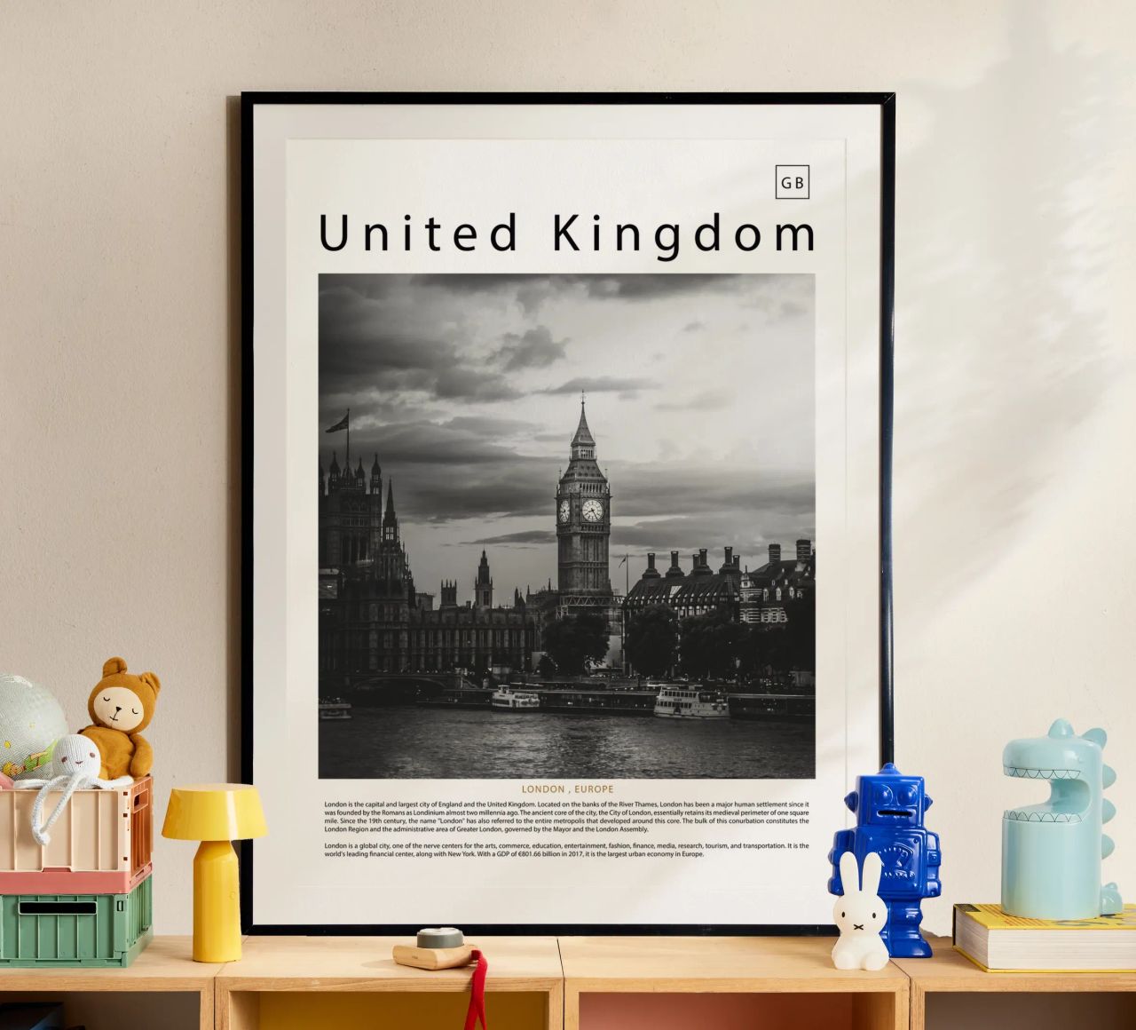 Wandkunst aus London, Vereinigtes Königreich Poster von world in frame