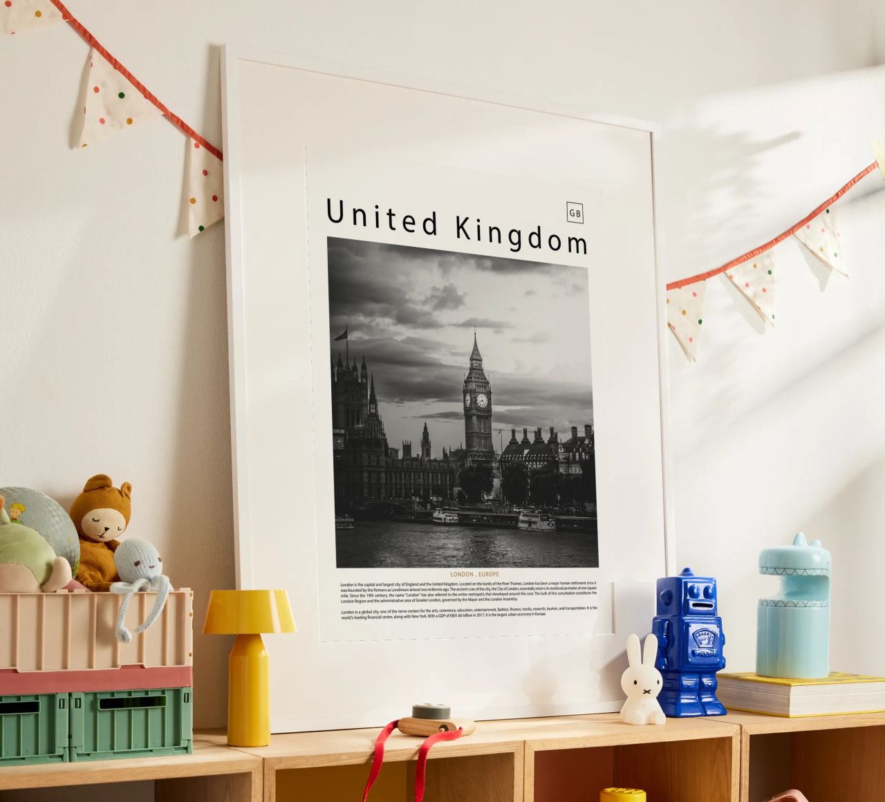 Wandkunst aus London, Vereinigtes Königreich Poster von world in frame