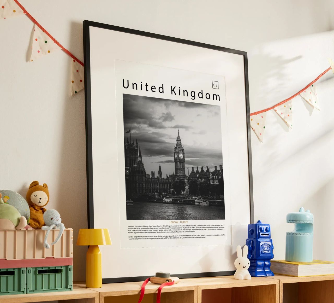 Wandkunst aus London, Vereinigtes Königreich Poster von world in frame