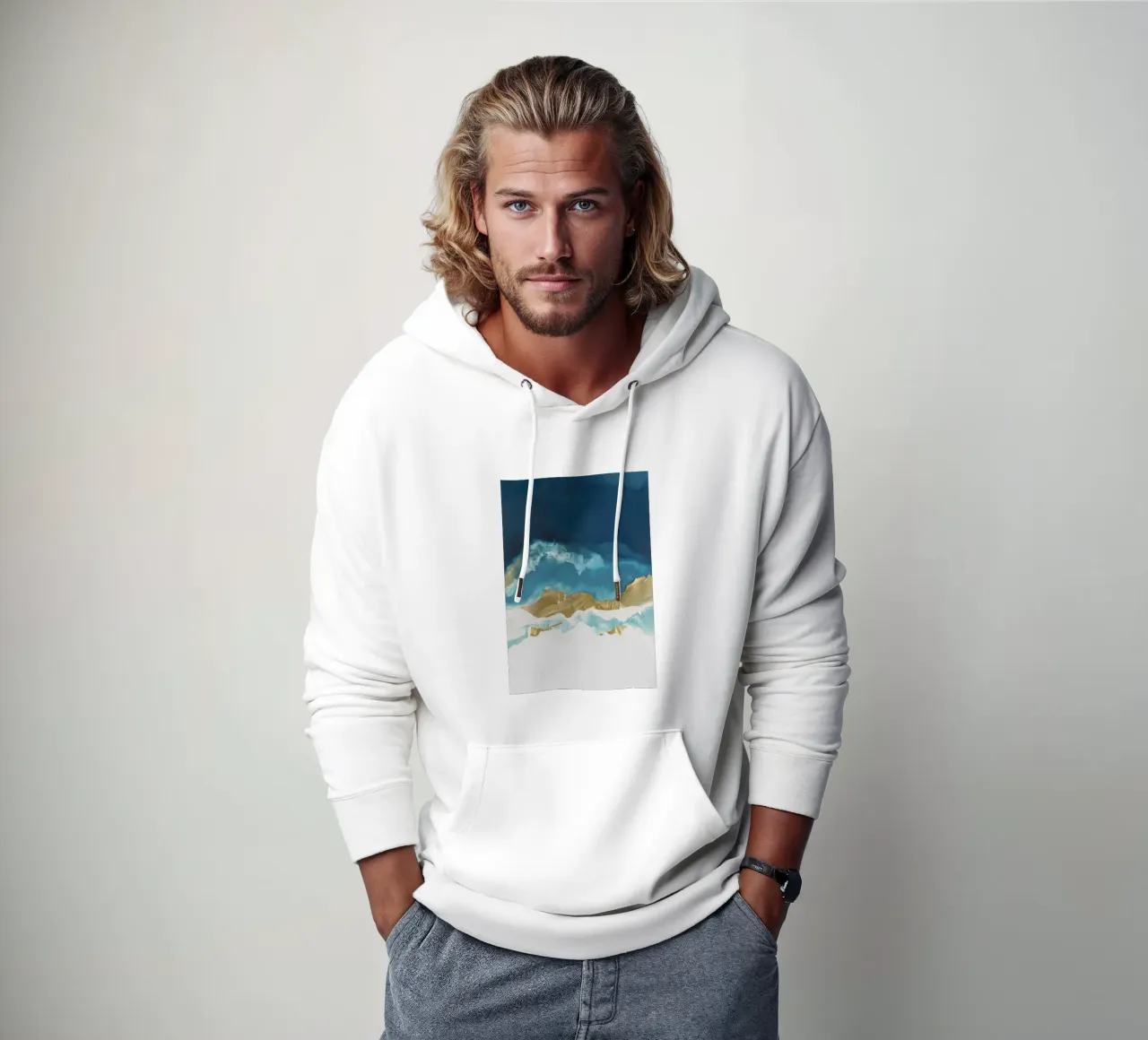 Azzurro Golden Divide felpa con cappuccio da Monarch Arc