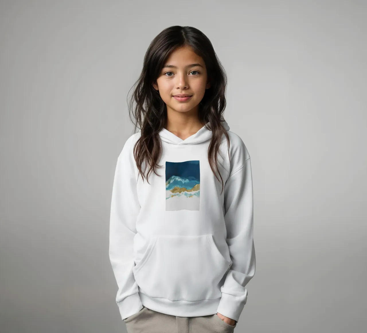 Azzurro Golden Divide felpa bambino con cappuccio da Monarch Arc