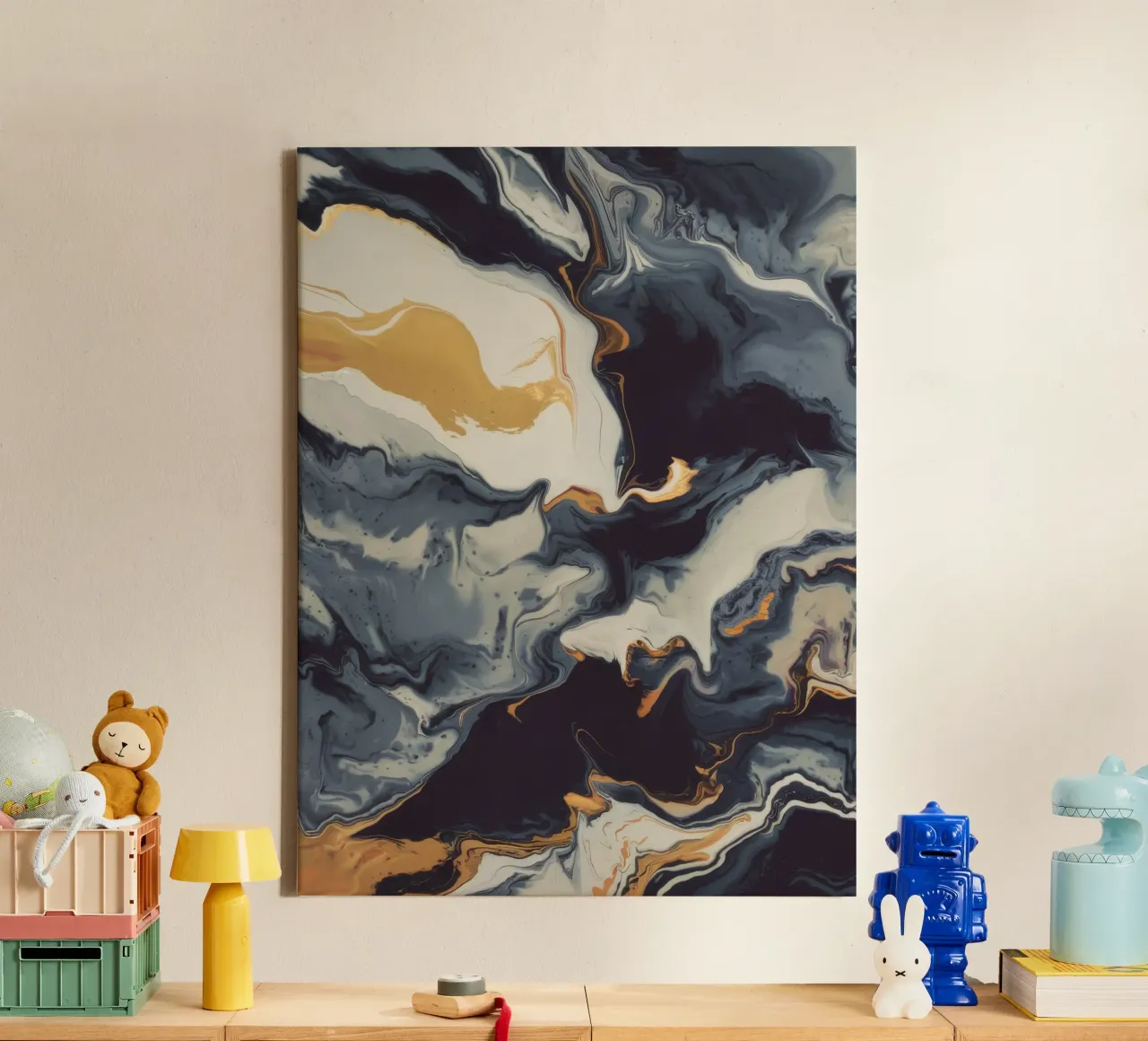 Cosmic Nebula Gold tela con Cornice a cassetta da Monarch Arc