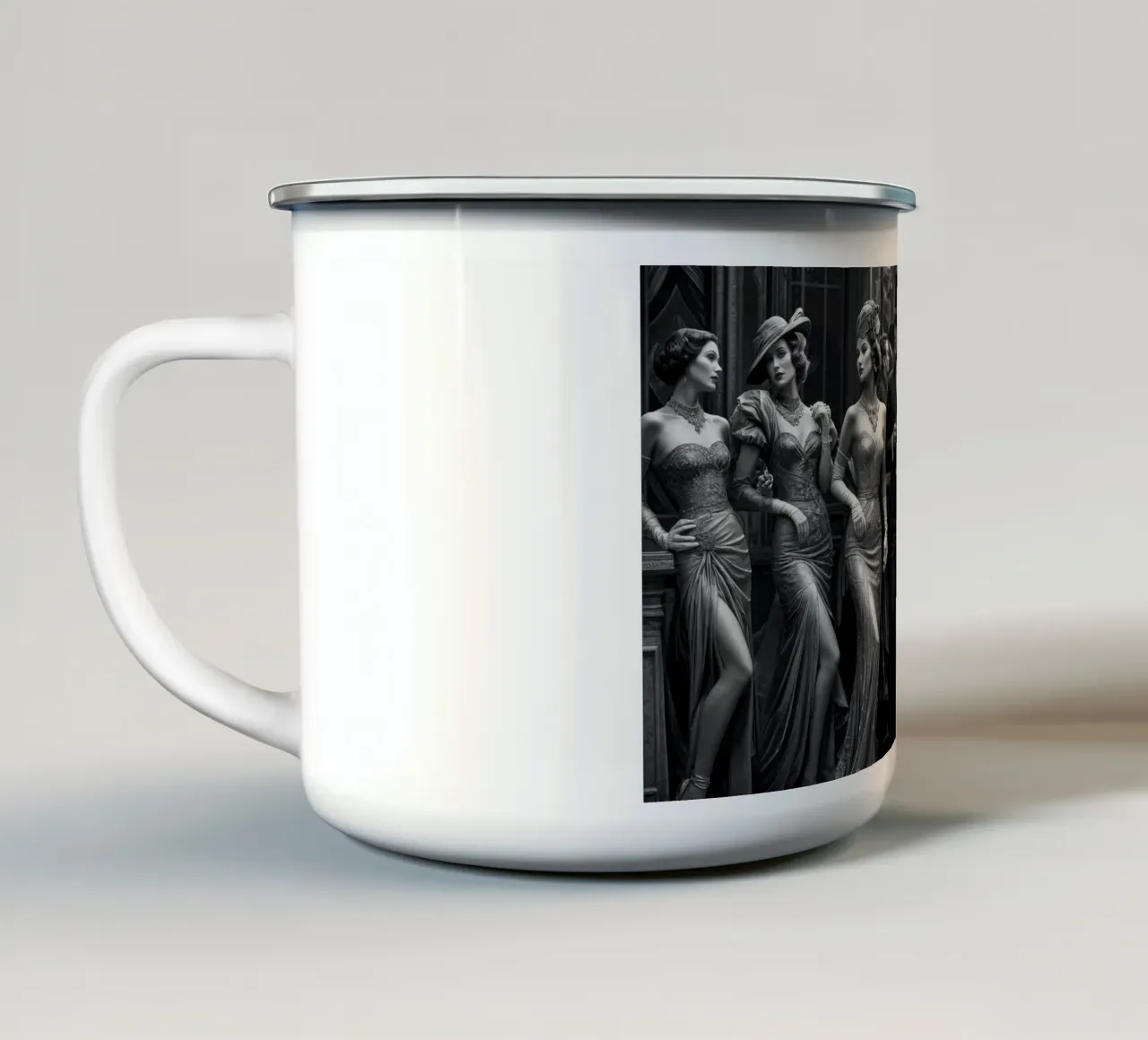 Eleganza e nostalgia per il cinema classico tazza in smalto da Magic Screen