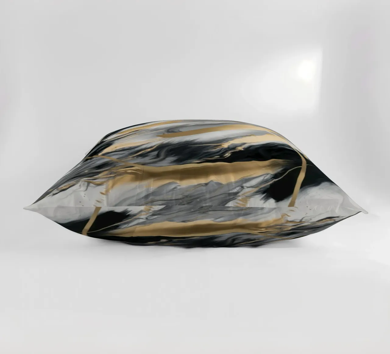 Abstract Golden Fracture decorative cushion by Monarch Arc