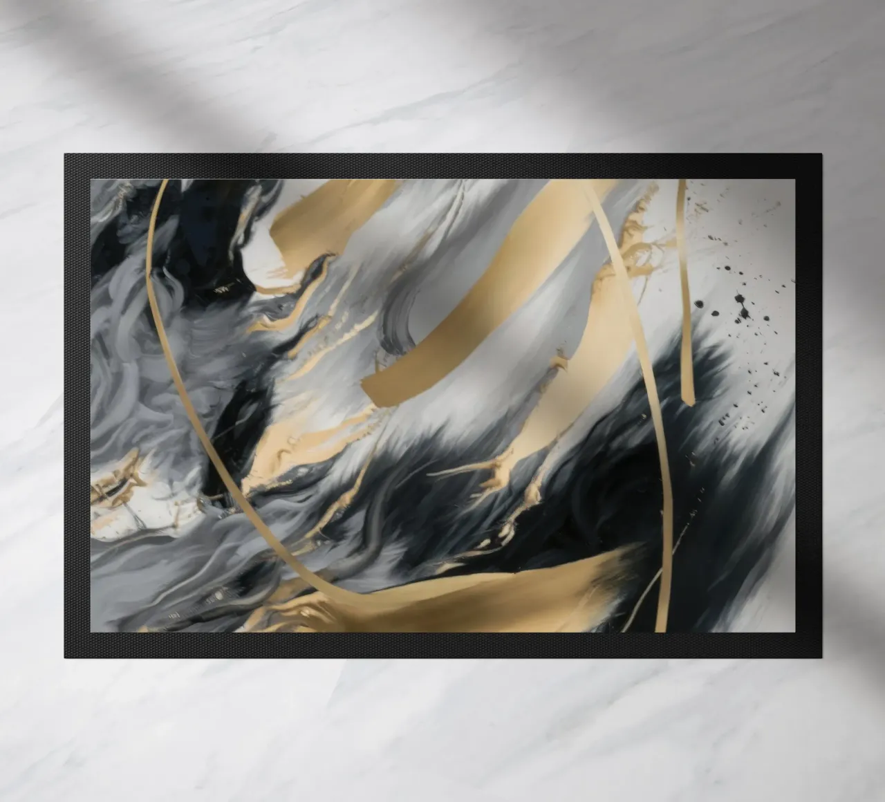 Abstract Golden Fracture doormat by Monarch Arc