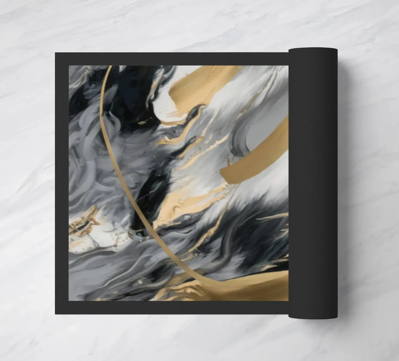 Abstract Golden Fracture doormat by Monarch Arc