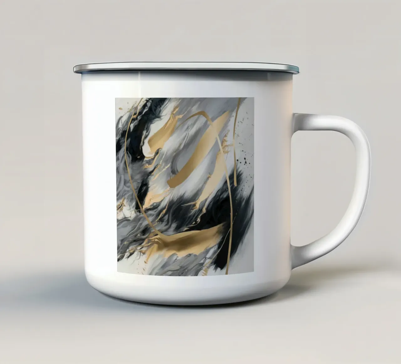 Abstract Gouden breuk emaille mok van Monarch Arc