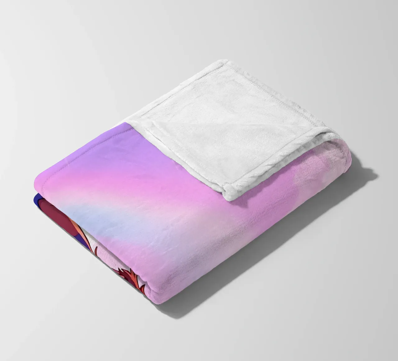 Boy Looking At Rainbow In Purple Sky Lofi Art fleece blanket by LoFi Gallery