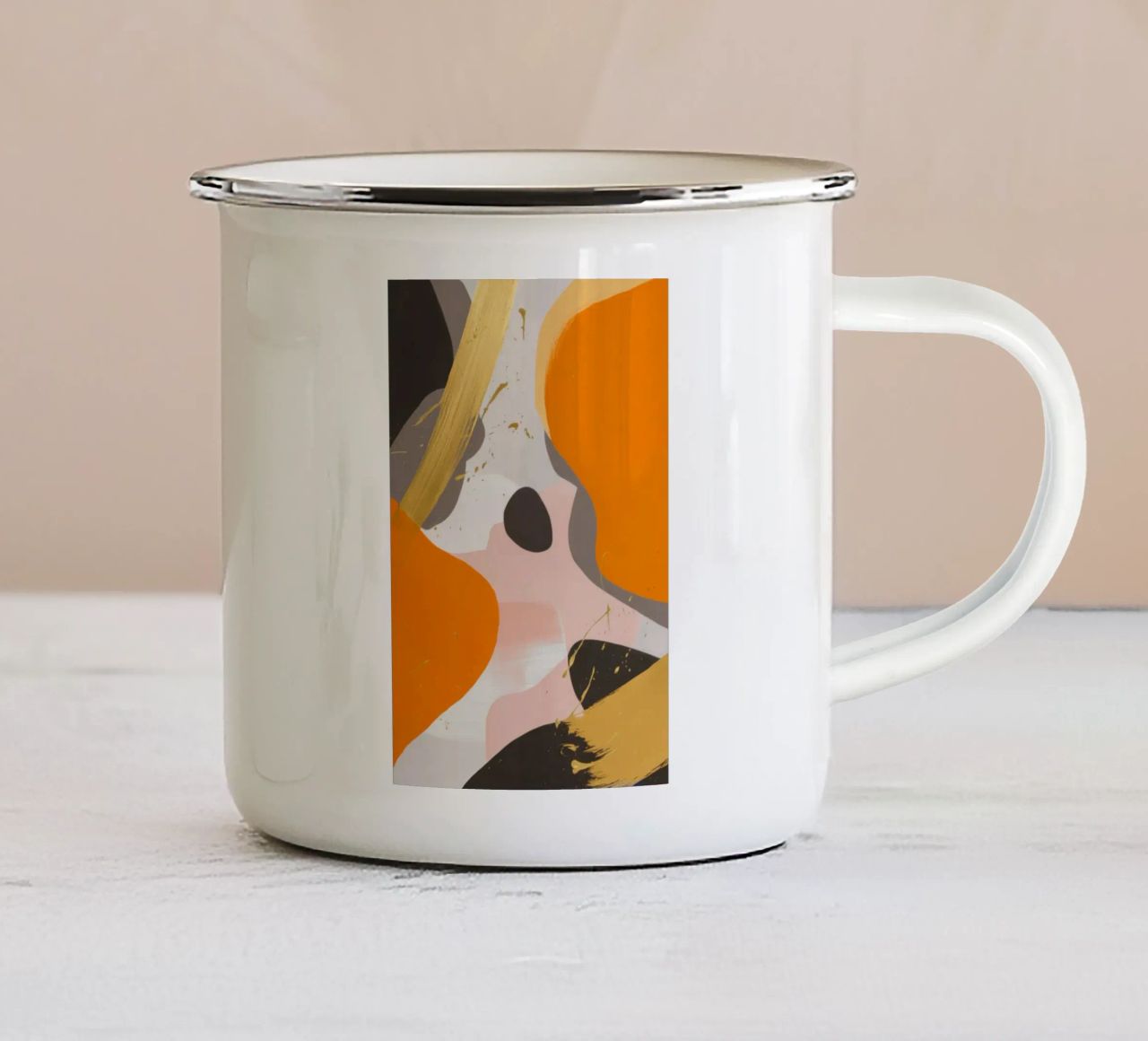 Rapsodia del flusso d'ambra tazza in smalto da Monarch Arc