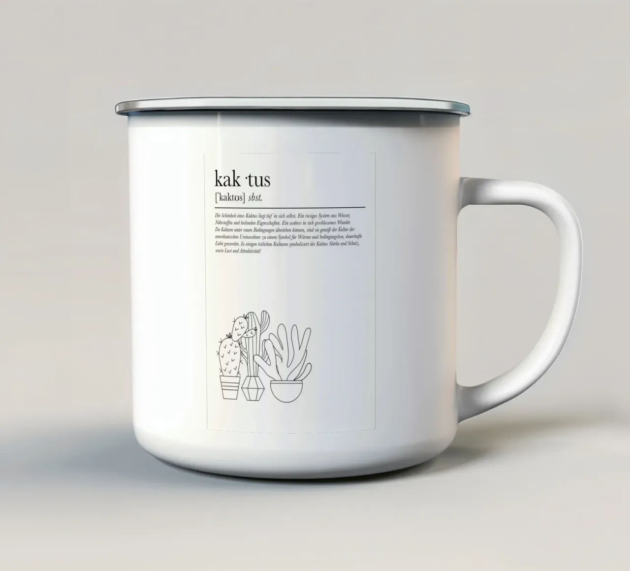 kaktus. tazza in smalto da FRICKE DESIGN