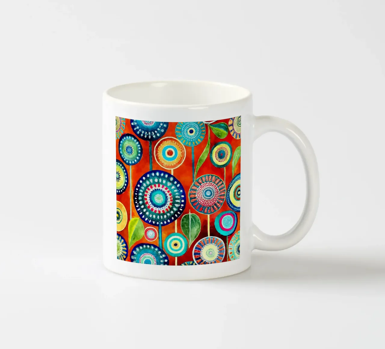 Funky Dandelions ceramic mug by Botanical Pattern House