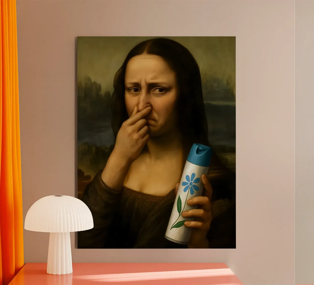 MONA LISA DIVERTENTE BAGNO WC alluminio dibond da ARTOMATIC