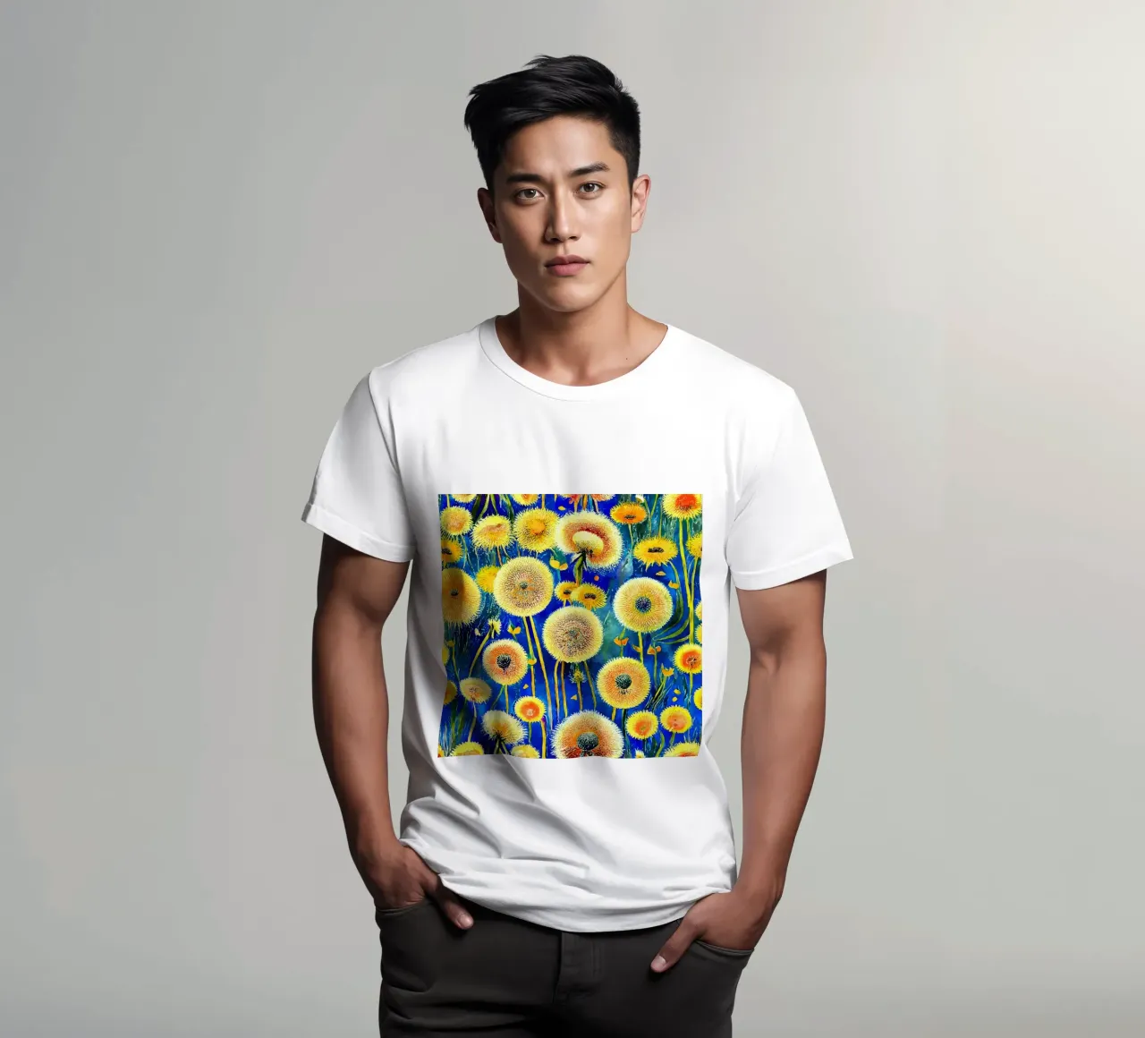 Funky Dandelions t-shirt by Botanical Pattern House