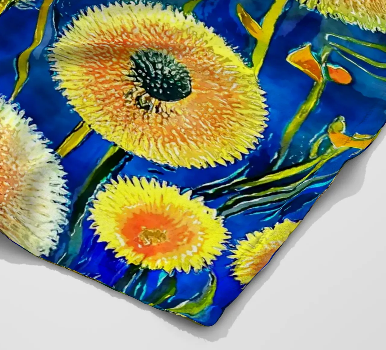 Funky Dandelions fleece blanket by Botanical Pattern House