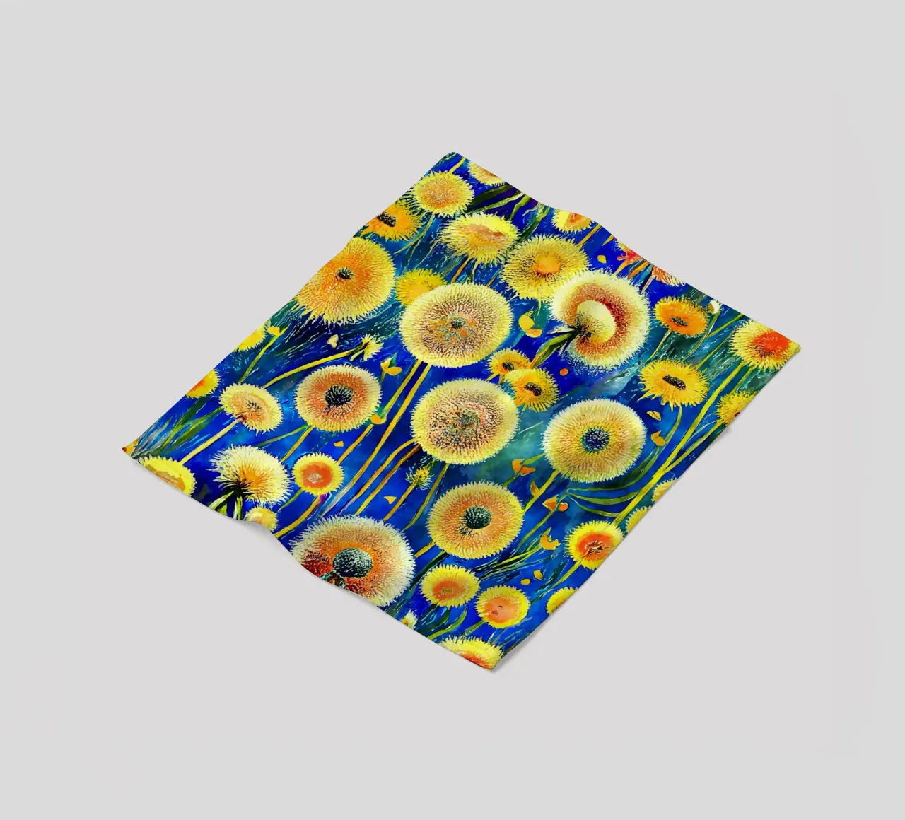 Funky Dandelions fleece blanket by Botanical Pattern House