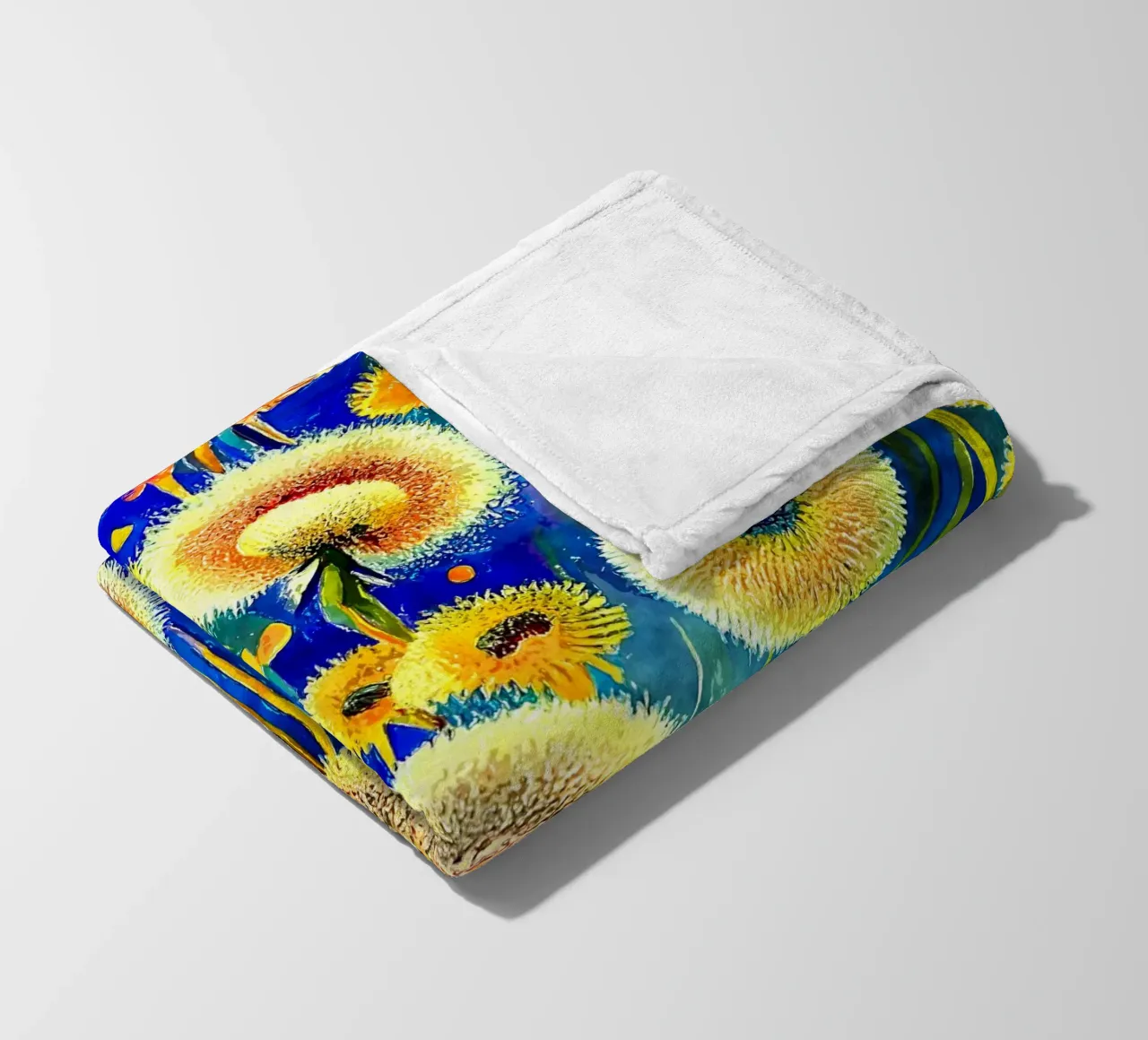 Funky Dandelions fleece blanket by Botanical Pattern House