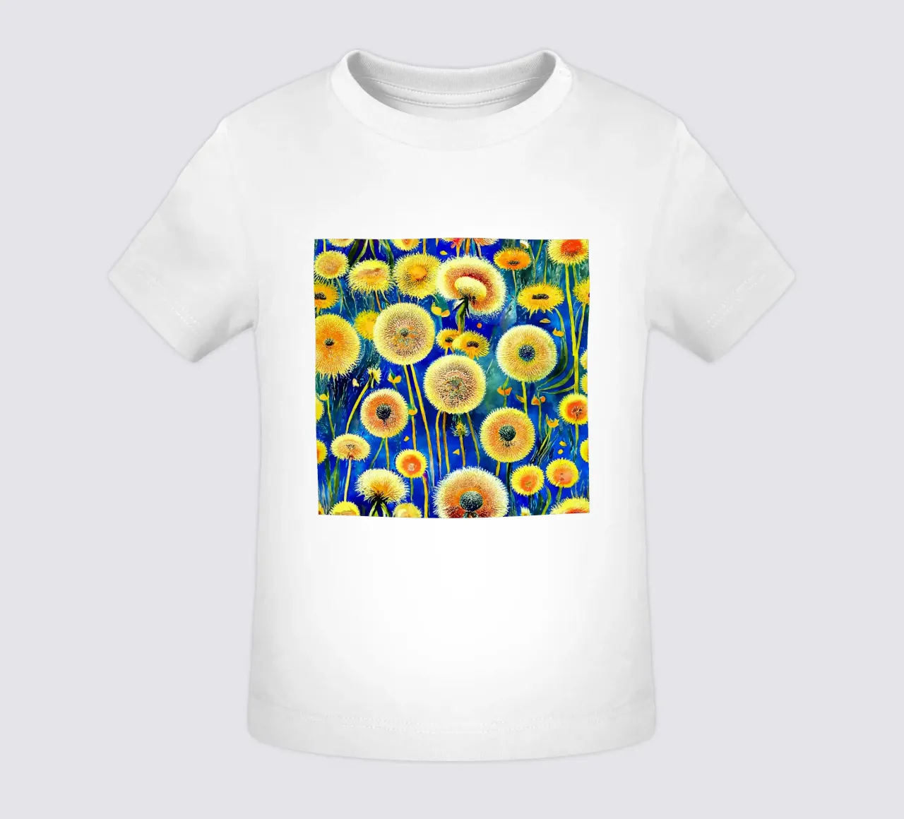 Funky Dandelions baby t-shirt by Botanical Pattern House