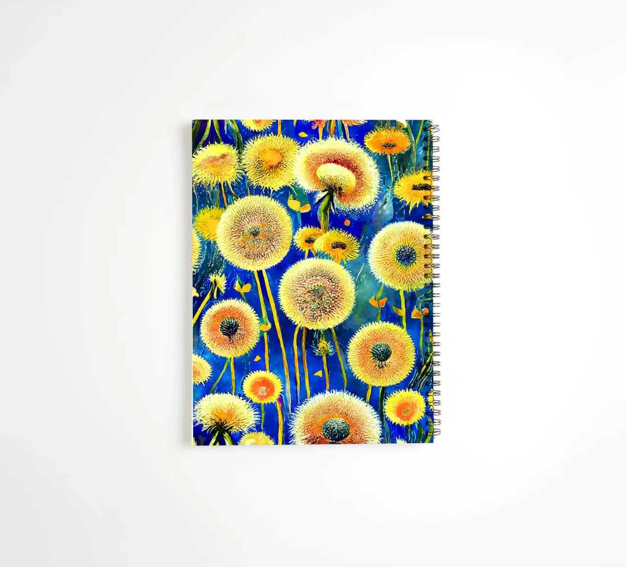 Funky Dandelions spiral notebook by Botanical Pattern House
