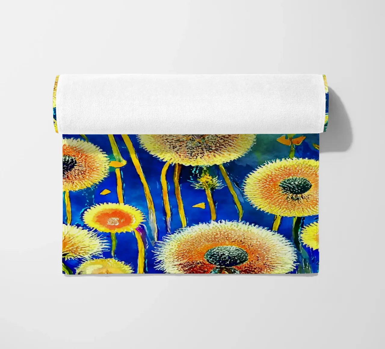 Funky Dandelions beach towel by Botanical Pattern House
