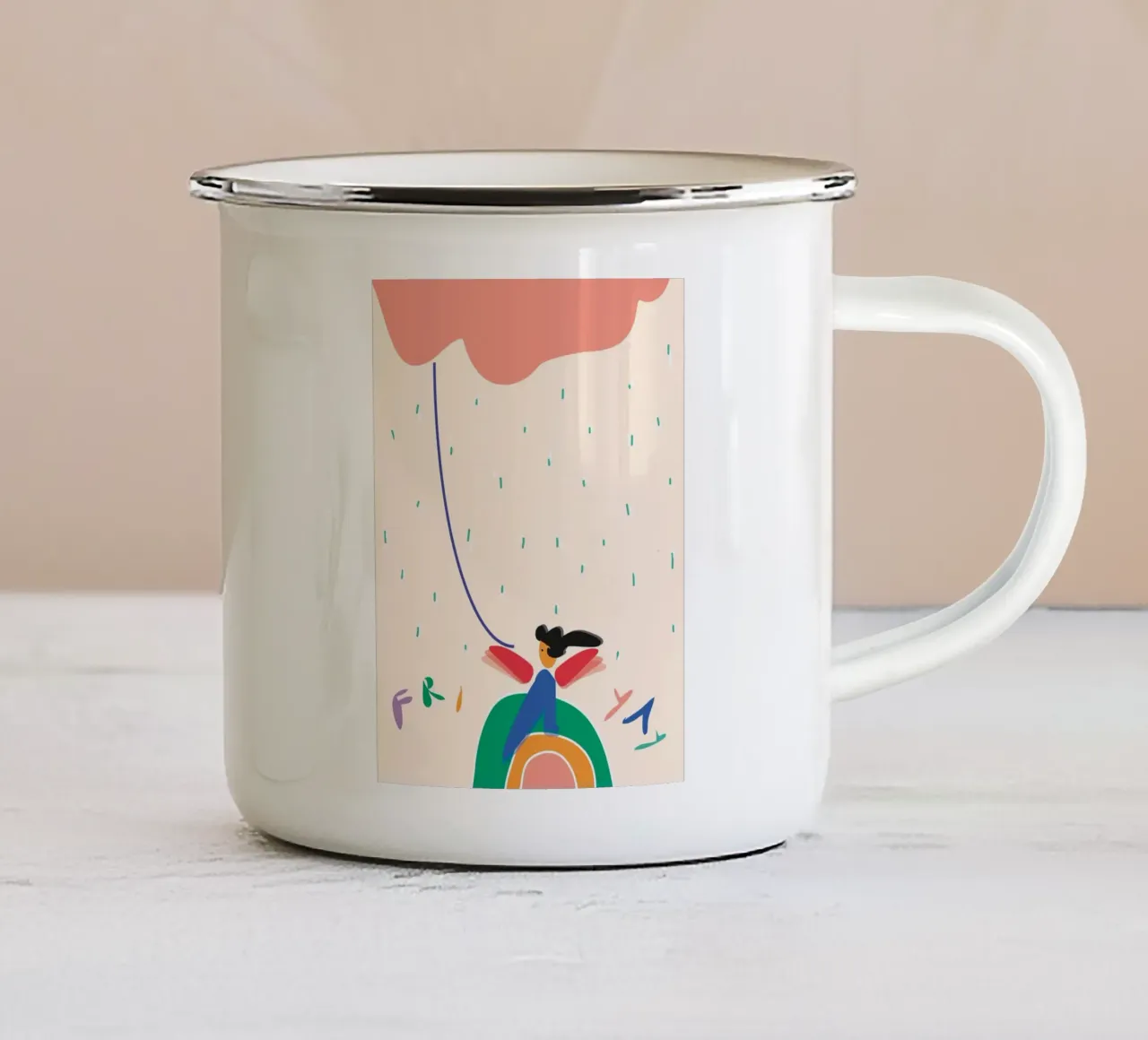 friyay. taza de esmalte de FRICKE DESIGN