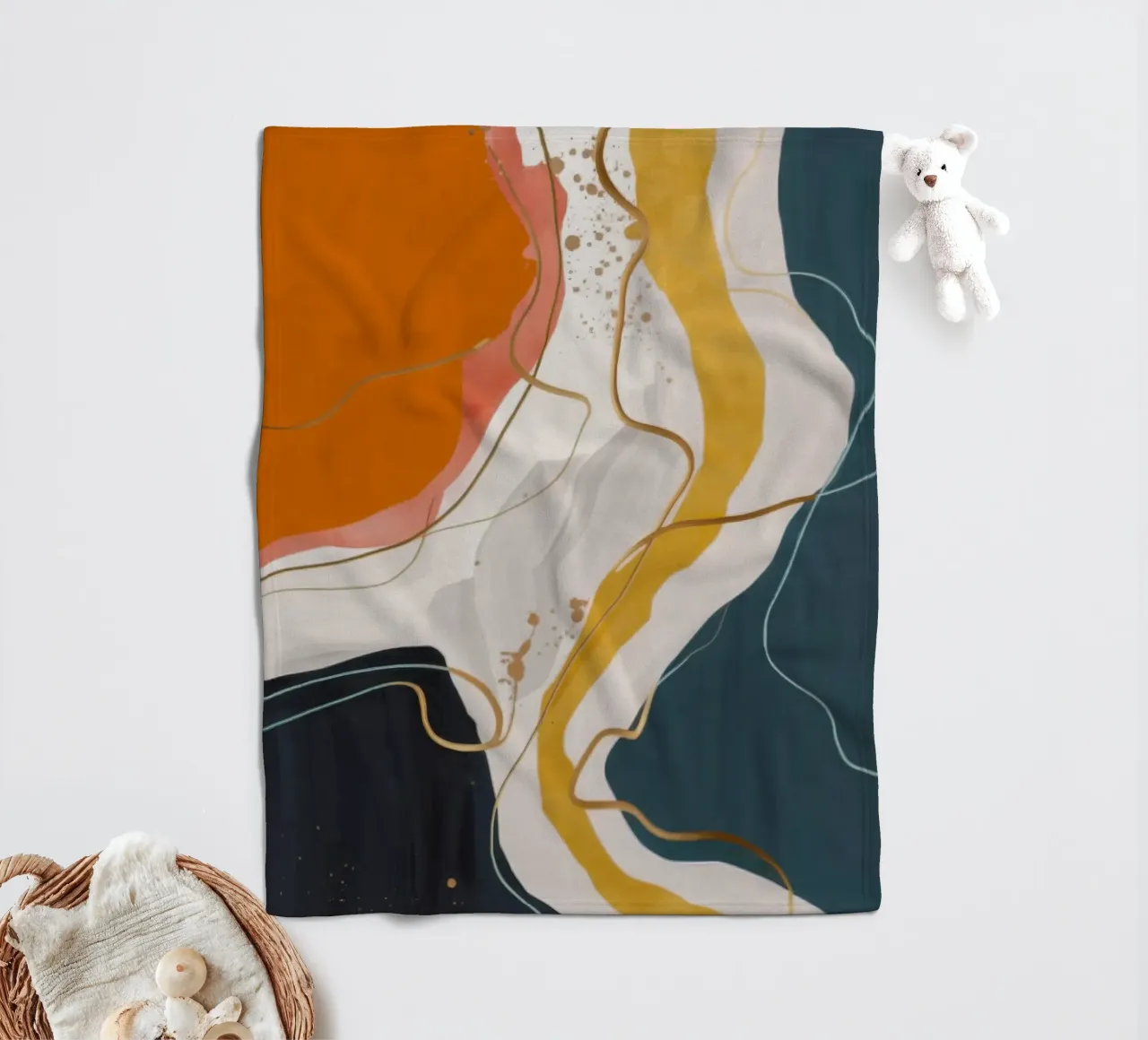 Meander Flame Veins Fleecedecke von Monarch Arc