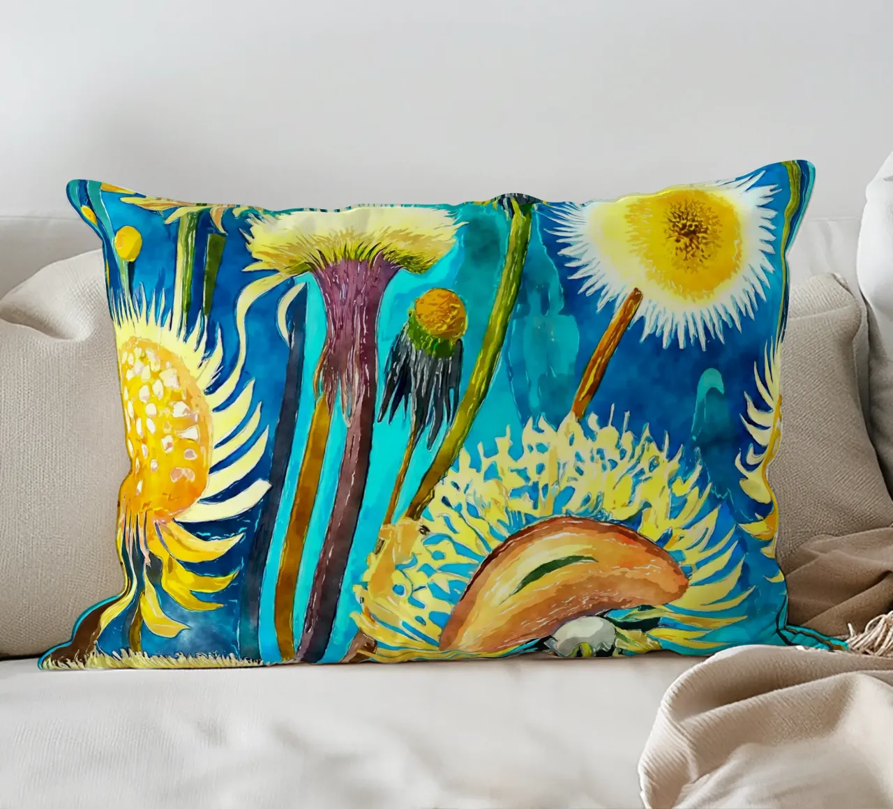 Pissenlits amusants coussin de Botanical Pattern House