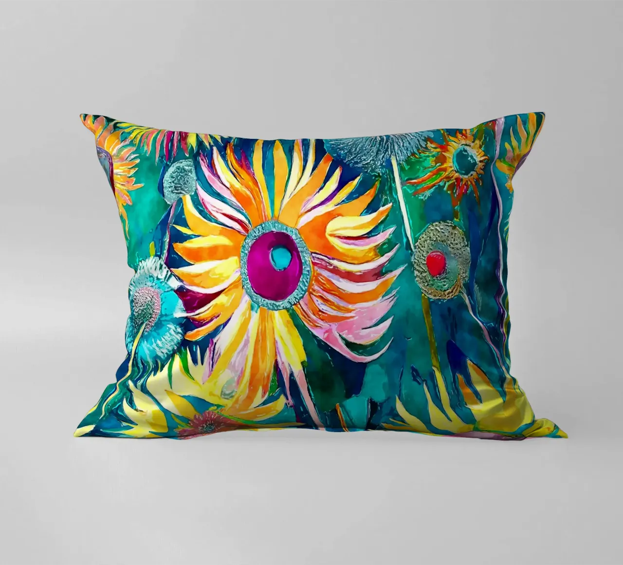 Funky Dandelions decorative cushion by Botanical Pattern House