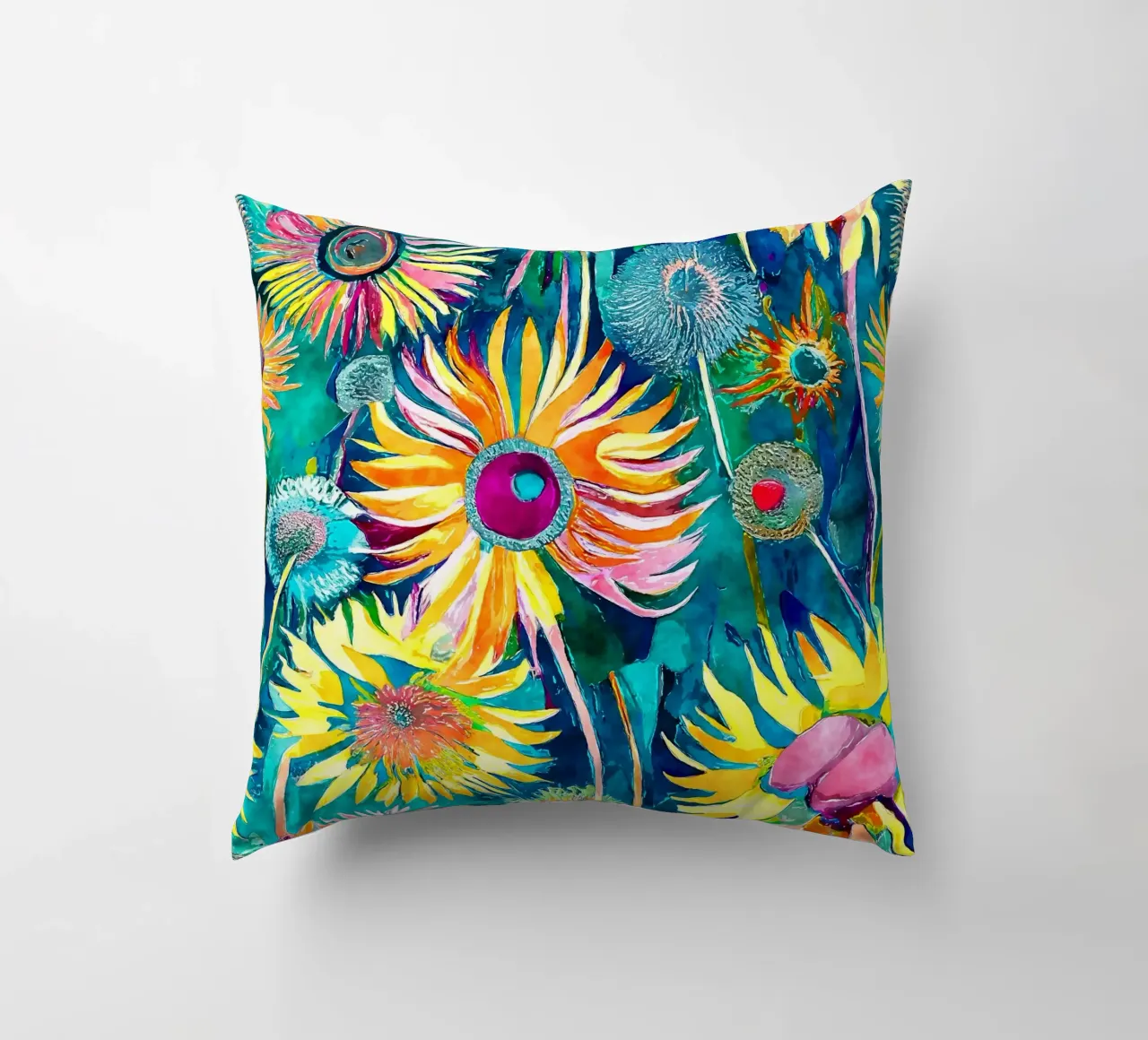 Funky Dandelions decorative cushion by Botanical Pattern House