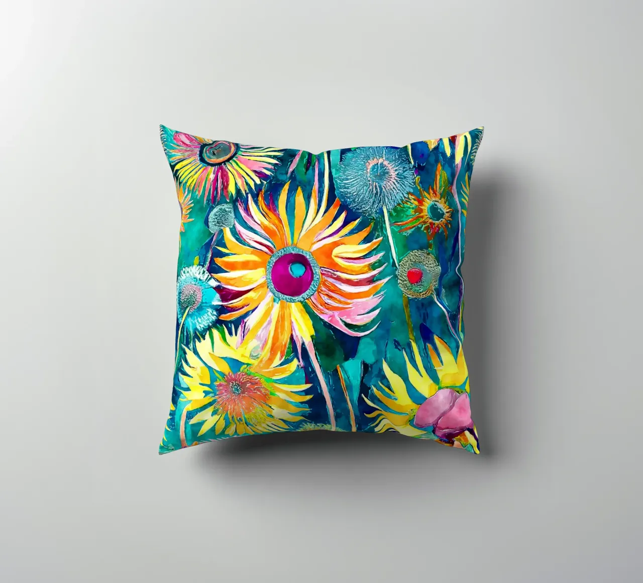 Funky Dandelions decorative cushion by Botanical Pattern House