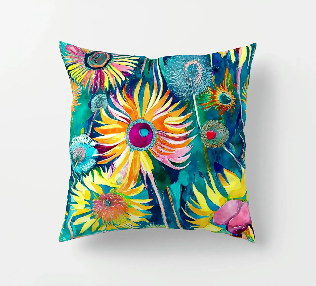 Funky Dandelions decorative cushion by Botanical Pattern House