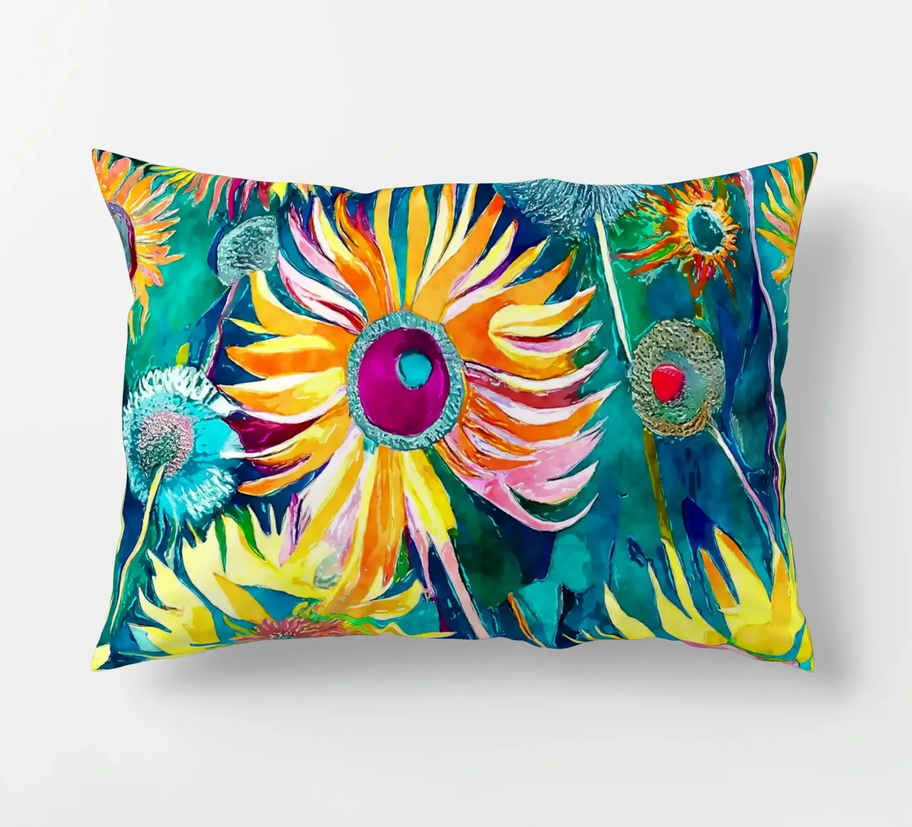 Funky Dandelions decorative cushion by Botanical Pattern House