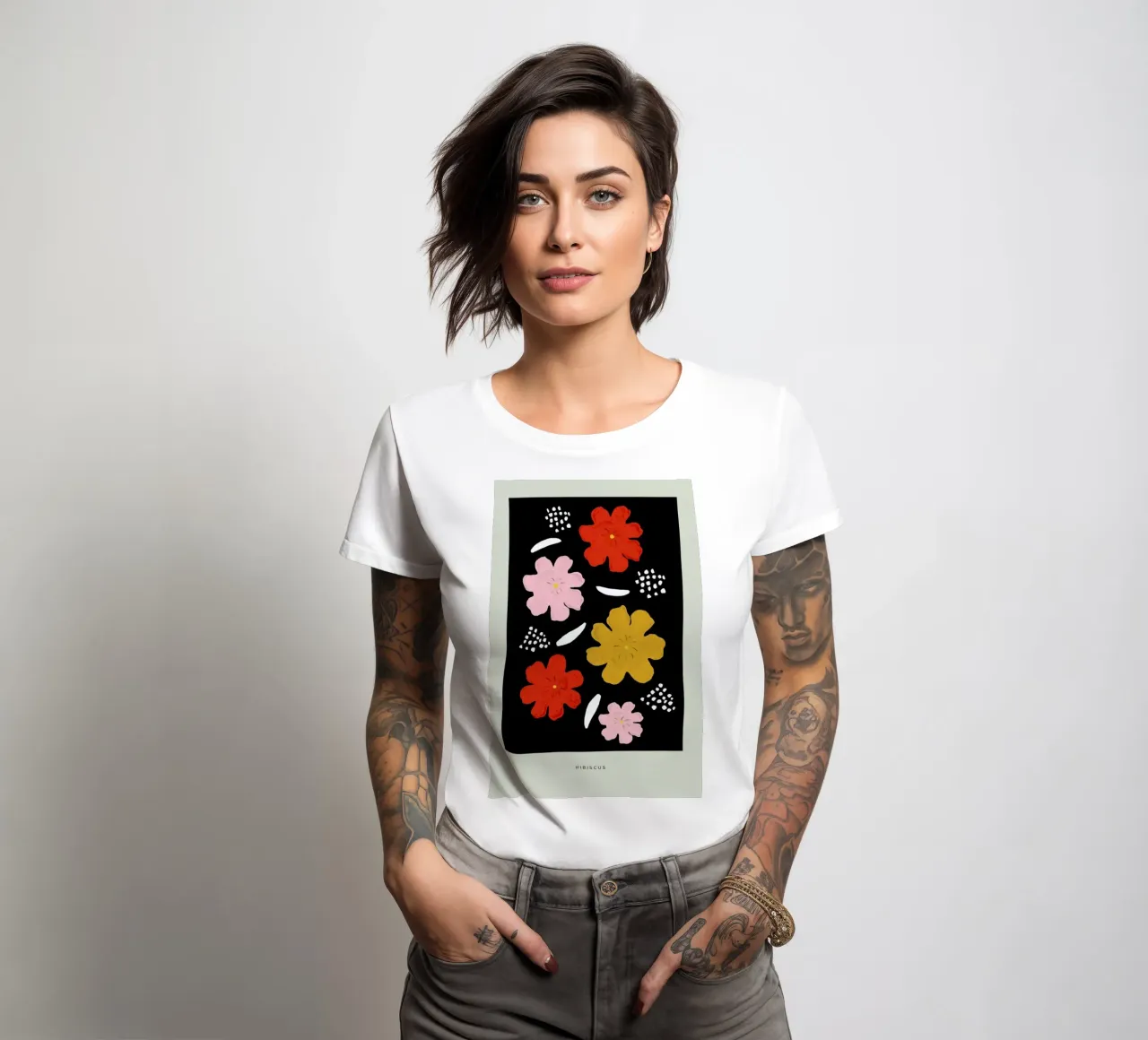 Hibiscus II women's fitted t-shirt by Studio One