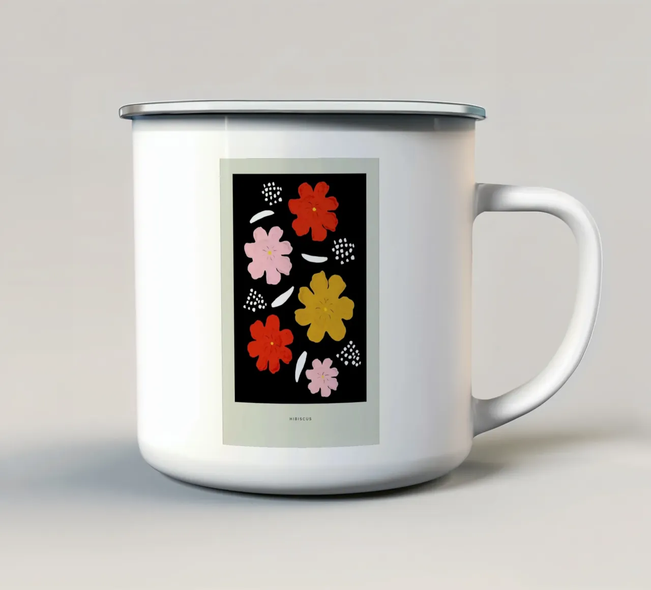 Hibiscus II tazza in smalto da Studio One
