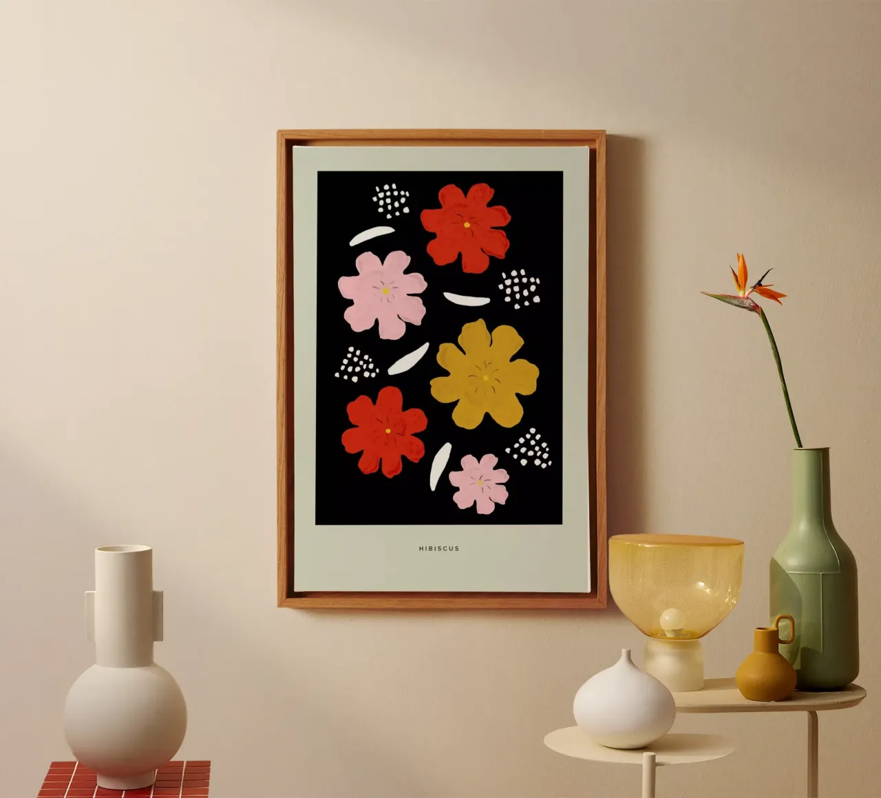 Hibiscus II canvas met Baklijst van Studio One