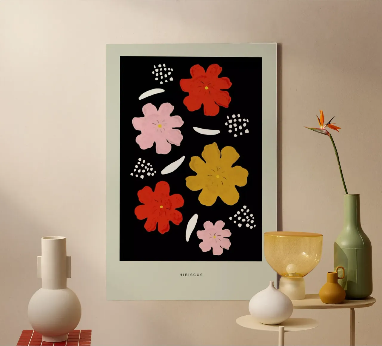 Hibiscus II canvas met Baklijst van Studio One