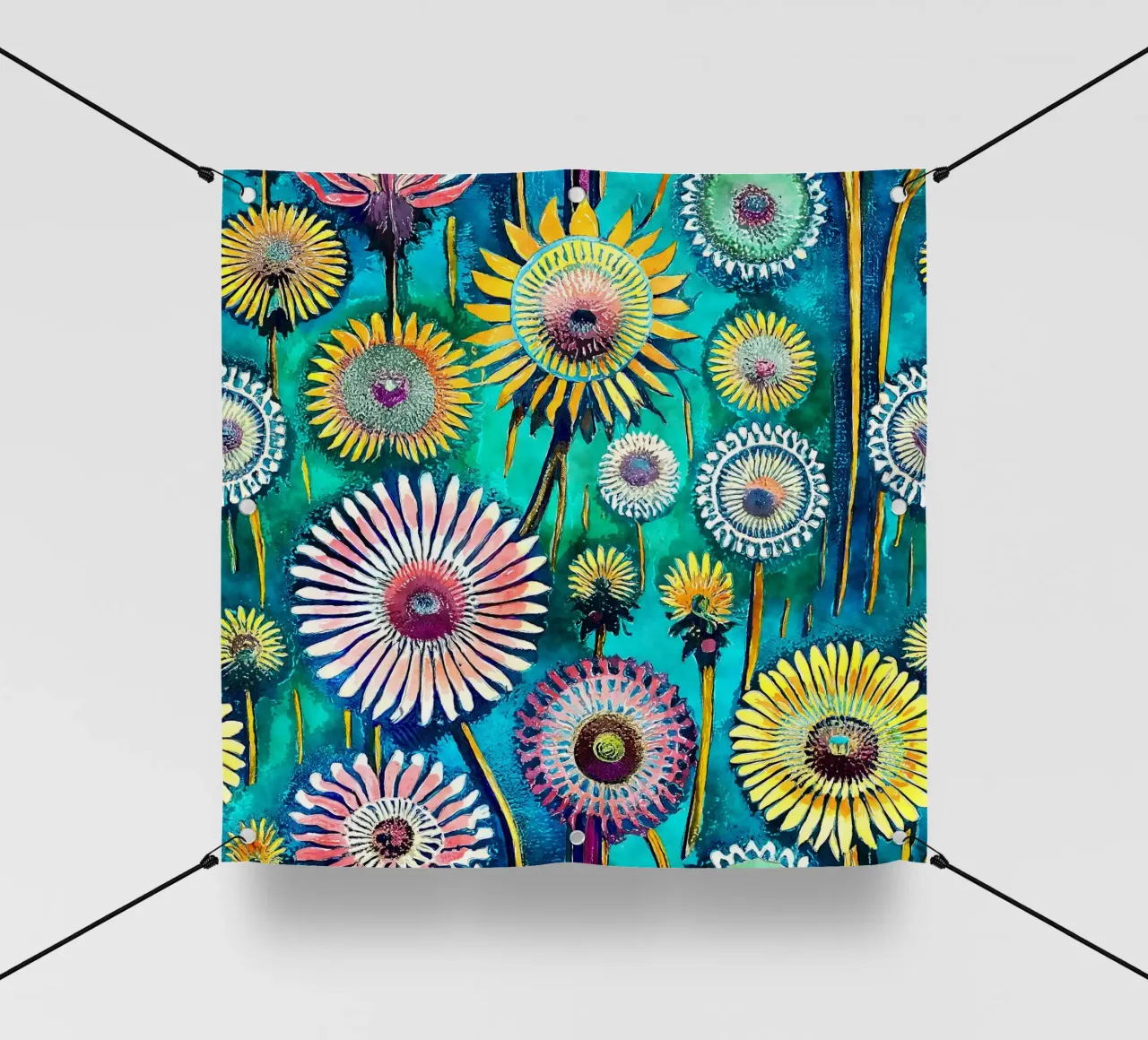 Denti di leone divertenti telo in pvc da Botanical Pattern House