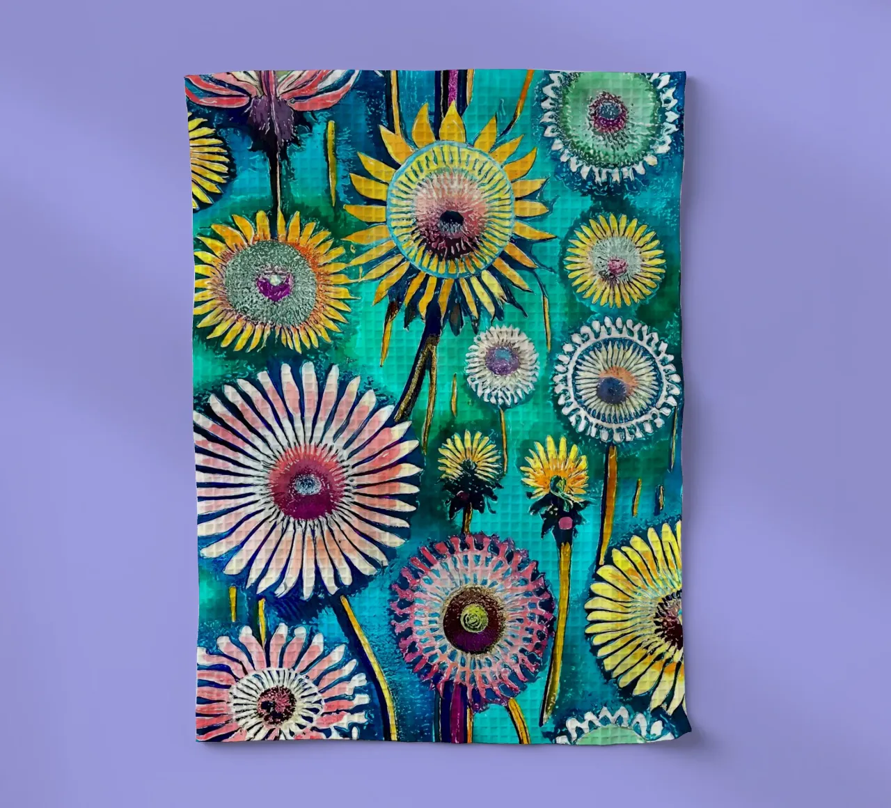 Funky Löwenzahn Geschirrtuch von Botanical Pattern House