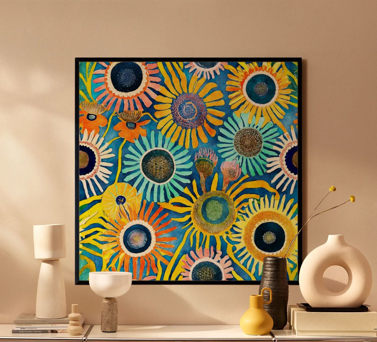 Funky Dandelions poster by Botanical Pattern House