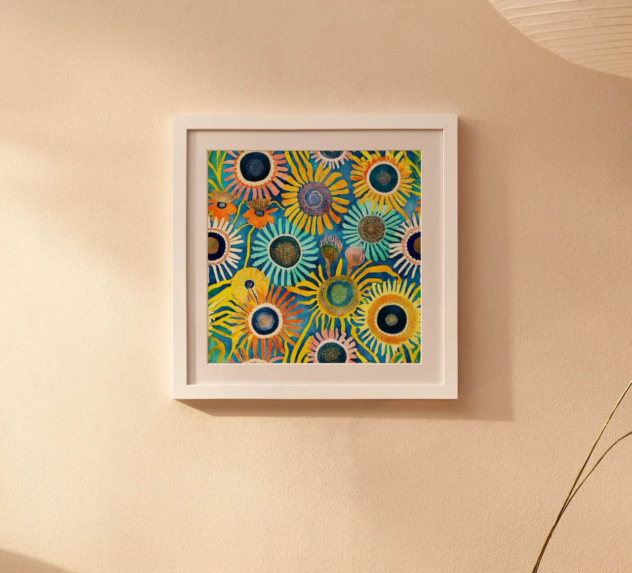 Denti di leone divertenti poster con telaio in plastica da Botanical Pattern House