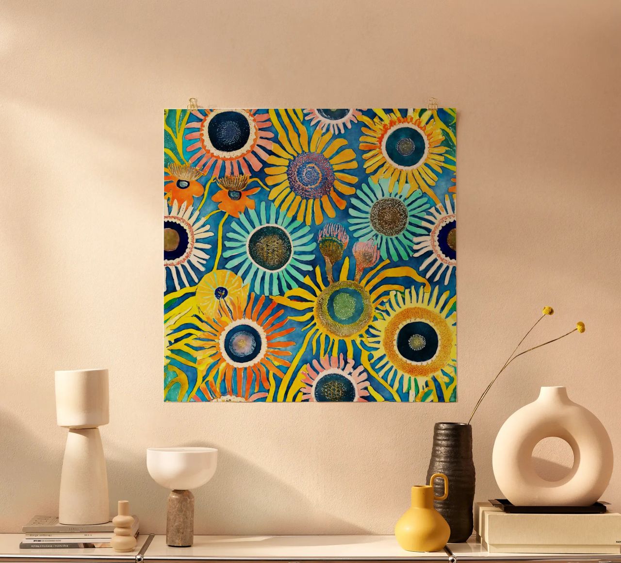 Funky Dandelions poster by Botanical Pattern House