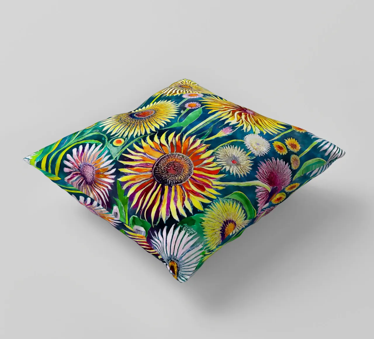 Funky Dandelions decorative cushion by Botanical Pattern House