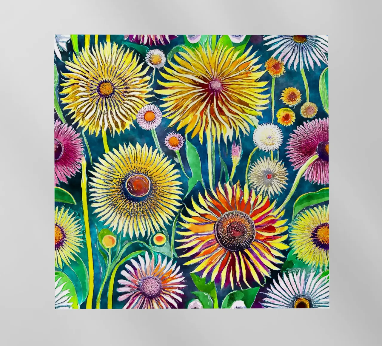 Funky Dandelions backlit film by Botanical Pattern House