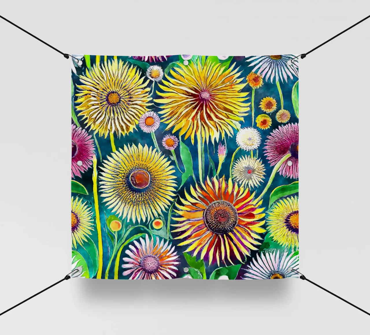 Denti di leone divertenti telo in pvc da Botanical Pattern House