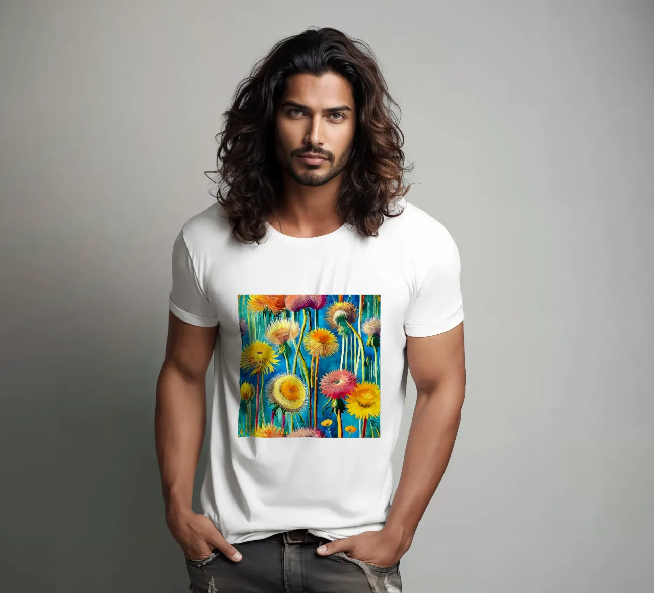 Denti di leone divertenti t-shirt da Botanical Pattern House