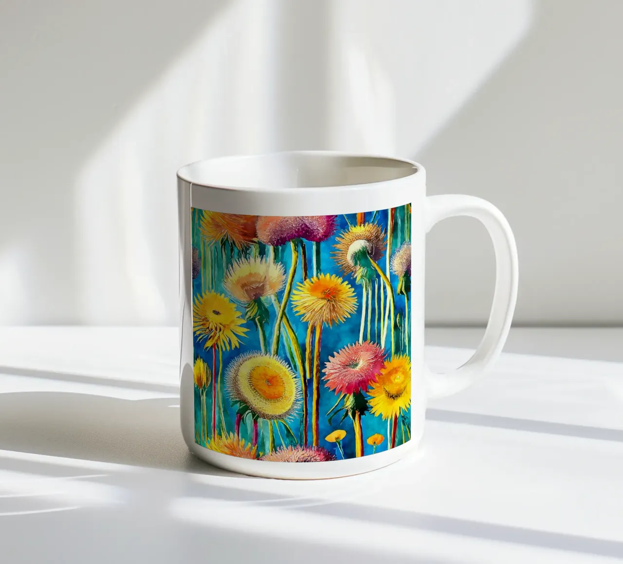 Denti di leone divertenti tazza in ceramica da Botanical Pattern House