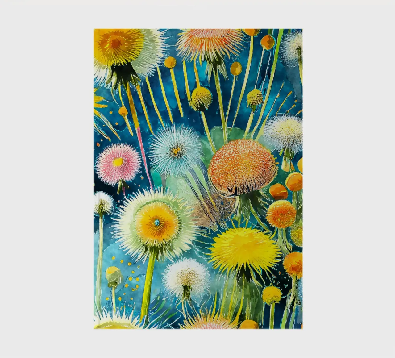 Funky Dandelions notebook by Botanical Pattern House